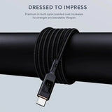 Wholesale-Aukey CB-MCC101 USB-C to USB-C LCD Cable 100W, 1M, (3.3')-USB Cable-Electro Vision Inc