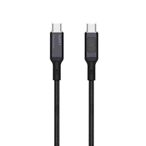 Wholesale-Aukey CB-MCC101 USB-C to USB-C LCD Cable 100W, 1M, (3.3')-USB Cable-Electro Vision Inc
