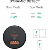 Wholesale-Aukey CCY15 USB-C Car Charger 36W - Black-Car charger-Electro Vision Inc