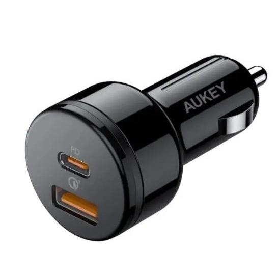 Wholesale-Aukey CCY15 USB-C Car Charger 36W - Black-Car charger-Electro Vision Inc