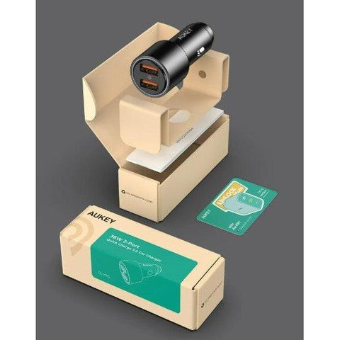 Wholesale-Aukey CCY17S-USB Dual USB-A LED Car Charger 36W-Car charger-Electro Vision Inc