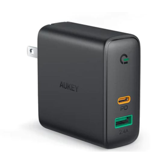 Wholesale-Aukey Focus Mix 60W Dual-Port PD Charger with Dynamic Detect PA-D3-Charger-Electro Vision Inc