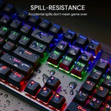 Wholesale-Aukey KMG16 Mechanical Keyboard, 104 Key, Blue Switches-Keyboard-Electro Vision Inc