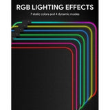 Wholesale-Aukey KMP8 GB Gaming Mouse Pad with 11RGB Lighting Effects and Waterproof Surface-Mouse Pad-Electro Vision Inc