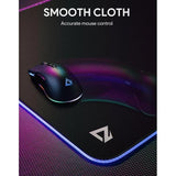 Wholesale-Aukey KMP8 GB Gaming Mouse Pad with 11RGB Lighting Effects and Waterproof Surface-Mouse Pad-Electro Vision Inc
