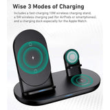 Wholesale-Aukey LC-A3 (3-in-1) Wireless Charger - White-Charging Pad-Electro Vision Inc