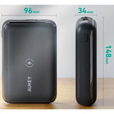 Wholesale-Aukey PB-WL01S Basix Pro Mini Wireless Charging Power Bank 10000mAh (20W Power Delivery)-Power Bank-Electro Vision Inc