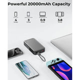 Wholesale-Aukey PB-Y48 Spark Sling 20000mAh Power Bank with Built-in USB-C Cable-Power Bank-Electro Vision Inc