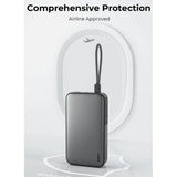 Wholesale-Aukey PB-Y48 Spark Sling 20000mAh Power Bank with Built-in USB-C Cable-Power Bank-Electro Vision Inc