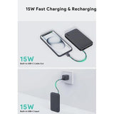 Wholesale-Aukey PB-Y53 Spark Sling 10000 Lite Slim Power Bank with Built-in USB-C-Power Bank-Electro Vision Inc