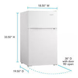 Wholesale-Avanti RA31B0W 2 Door Mini Fridge, Auto Defrost, True Top Freezer, 3.1 CF-Mini Refrigerator-Electro Vision Inc