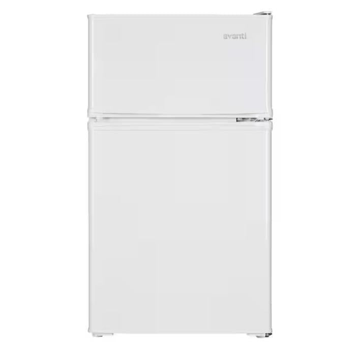Wholesale-Avanti RA31B0W 2 Door Mini Fridge, Auto Defrost, True Top Freezer, 3.1 CF-Mini Refrigerator-Electro Vision Inc