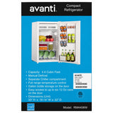 Wholesale-Avanti RM4406W Compact Refrigerator 4.4 CF - White-Refrigerator Freezer-Electro Vision Inc