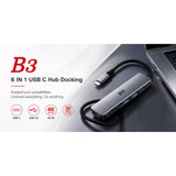 Wholesale-B3 USB-C Docking Hub 6 in 1-Docking Hub-Electro Vision Inc