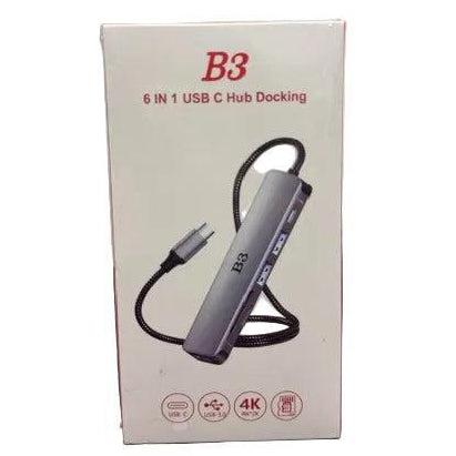 Wholesale-B3 USB-C Docking Hub 6 in 1-Docking Hub-Electro Vision Inc