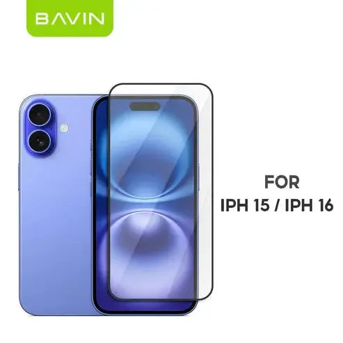 Wholesale-BAVIN Full Cover Tempered Glass Screen Protector for iPhone 16 - 2 pack-Electro Vision Inc