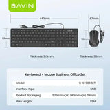 Wholesale-BAVIN G-K-989 Wired Keyboard & Mouse Set / Computer & Laptop Com-Keyboard-Electro Vision Inc