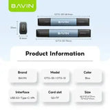 Wholesale-BAVIN OTG-51 2 in 1 Card Reader Adapter for Micro SD / TF Ca-Memory Card-Electro Vision Inc