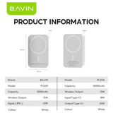 Wholesale-BAVIN PC1016 10000mAh Wireless Magnetic Fast Charging Power bank-Power Adapter & Charger Accessories-Electro Vision Inc