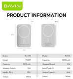 Wholesale-BAVIN PC1016 10000mAh Wireless Magnetic Fast Charging Power bank-Electro Vision Inc