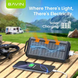 Wholesale-BAVIN Y-PC1117 10000mAh Solar Power Bank Wireless Charging w/ LED Light-Power Adapter & Charger Accessories-Electro Vision Inc