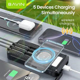Wholesale-BAVIN Y-PC1117 10000mAh Solar Power Bank Wireless Charging w/ LED Light-Power Adapter & Charger Accessories-Electro Vision Inc