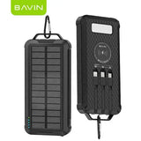 Wholesale-BAVIN Y-PC1117 10000mAh Solar Power Bank Wireless Charging w/ LED Light-Power Adapter & Charger Accessories-Electro Vision Inc