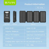 Wholesale-BAVIN Y-PC1119 20000mAh Solar Powerbank w/ Wireless Charging-Power Adapter & Charger Accessories-Electro Vision Inc
