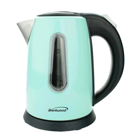 Wholesale-BRENTWOOD KT1710BL ELECTRIC STAINLESS STEEL KETTLE BL/BLK 1QT-Electro Vision Inc