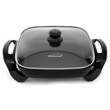 Wholesale-BRENTWOOD SK65 ELECTRIC SKILLET BLACK 12 INCH-Electro Vision Inc