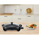 Wholesale-BRENTWOOD SK65 ELECTRIC SKILLET BLACK 12 INCH-Electro Vision Inc