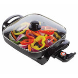 Wholesale-BRENTWOOD SK65 ELECTRIC SKILLET BLACK 12 INCH-Electro Vision Inc