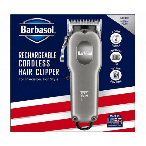 Wholesale-Barasol CBH14011SIG Rechargeable Cordless Hair Clipper - Stainless Steel LCD-Hair Clipper & Trimmer Accessories-Electro Vision Inc