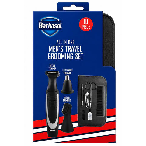 Wholesale-Barbasol CBG15000 Men's Travel Grooming 10-Piece Set-Shaving & Grooming-Electro Vision Inc