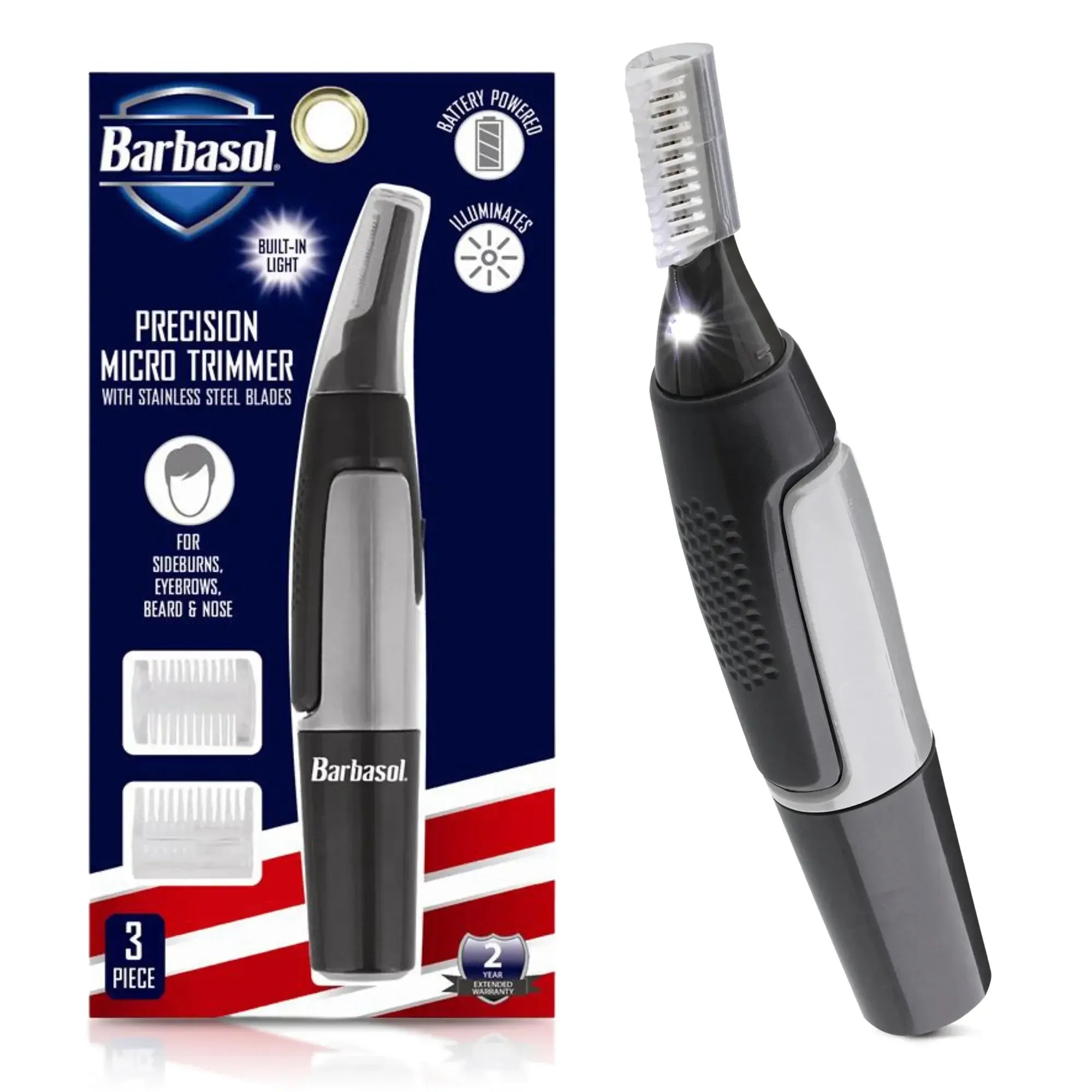 Wholesale-Barbasol CBG15500KIT Men’s Compact Touch Up Trimmer Set 10PC-Trimmer-Electro Vision Inc