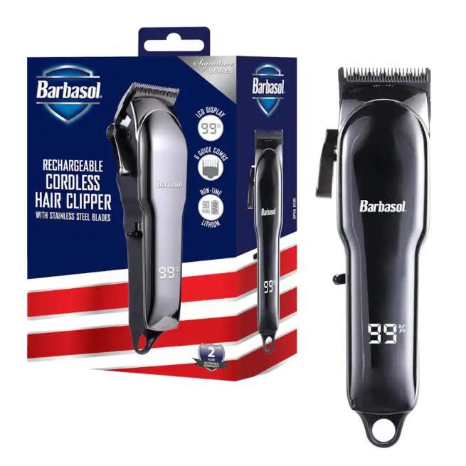 Wholesale-Barbasol CBH14007VTN Rechargeable Cordless Hair Clipper with LCD Display - Gray-Hair Clipper-Electro Vision Inc