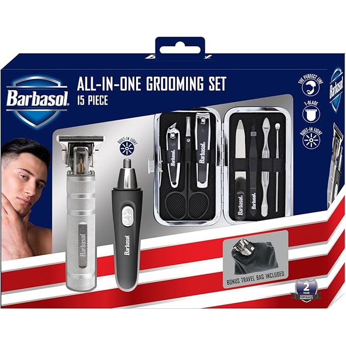 Wholesale-Barbasol CBK16002KIT Essential Grooming Set, Manicure Kit, Blade, Ear and Nose Trimmer-shaving kit-Electro Vision Inc