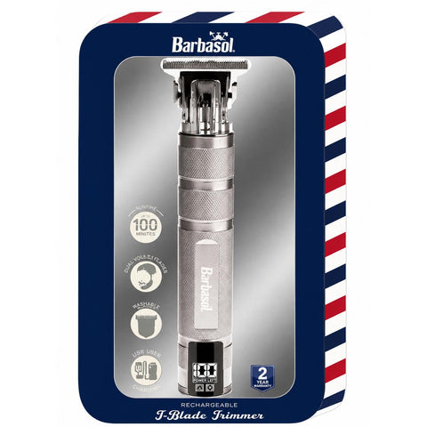 Wholesale-Barbasol CBK16003-TIN Rechargeable T-Blade Trimmer with LCD Display - Silver-Trimmer-Electro Vision Inc