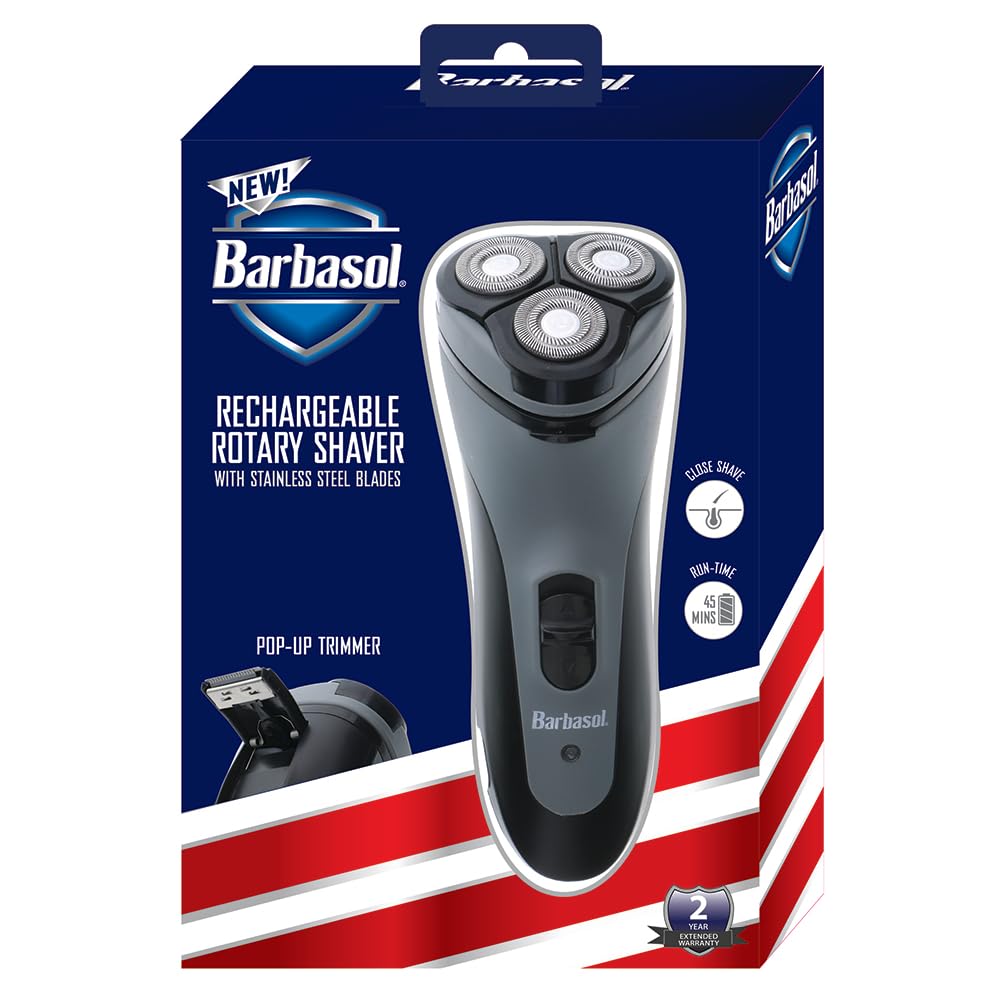Wholesale-Barbasol CBR11002BLU Rechargeable Rotary Shaver-Electric Shaver-Electro Vision Inc