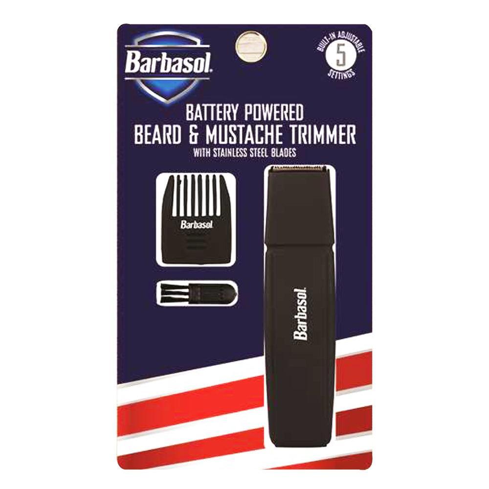 Wholesale-Barbasol CBT13010-BLK Battery Powered Beard & Mustache Trimmer with Stainless Steel Blades-Trimmer-Electro Vision Inc