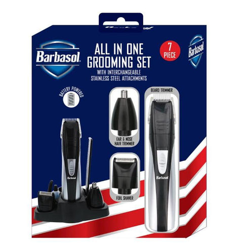 Wholesale-Barbasol CBT13100WMX Trimmer 7 Piece All-in-1 Grooming Set-Trimmer Kit-Electro Vision Inc