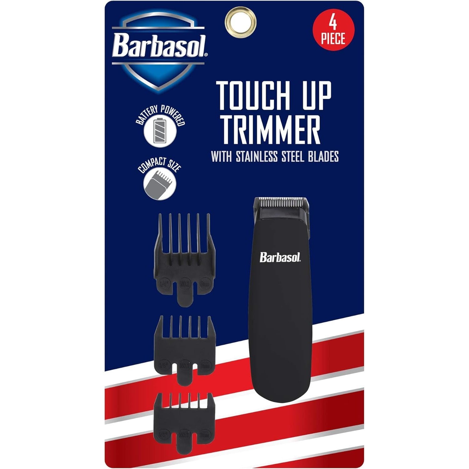 Wholesale-Barbasol CBT13500BLK Touch Up Trimmer 4 Piece - Black-Hair Clipper & Trimmer Accessories-Electro Vision Inc
