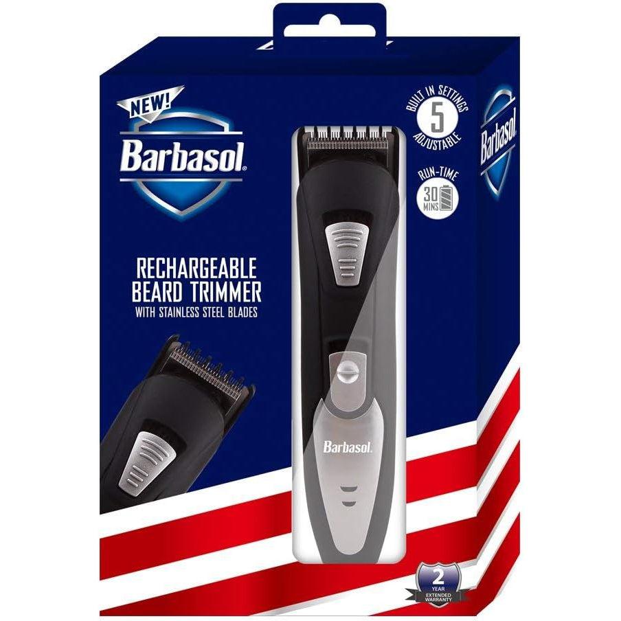Wholesale-Barbasol Rechargeable Electric Beard Trimmer Stainless Steel Blades Adjustable Settings-Trimmer-Electro Vision Inc
