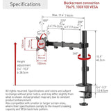 Wholesale-Barkan M121T - 13-27" Monitor Desk Mount Black-Monitor Desk Mount-Bar-M121T-Electro Vision Inc