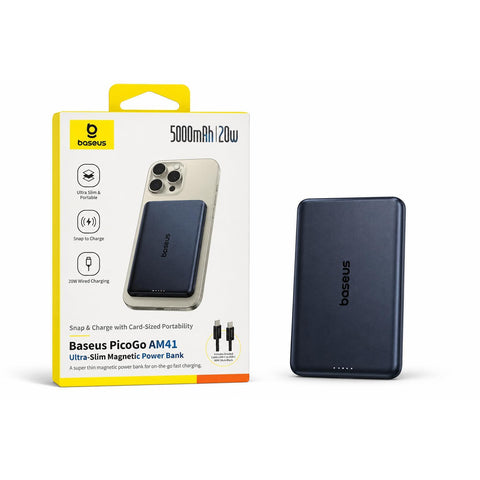 Wholesale-Baseus 5000mAh PicoGo AM41 Ultra-Sim Magnetic Power Bank 5000 mAh 20W-Power Bank-Electro Vision Inc