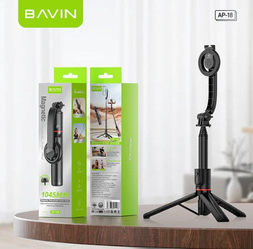 Wholesale-Bavin AP18 Magnetic Retractable Selfie Stick Tripod-Selfie Stick-Electro Vision Inc