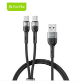 Wholesale-Bavin CB378TC Fast Charging 60W 2-in-1 Type-C Cable-USB Cable-Electro Vision Inc