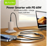 Wholesale-Bavin CB378TC Fast Charging 60W 2-in-1 Type-C Cable-USB Cable-Electro Vision Inc