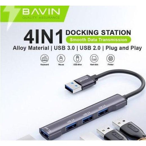 Wholesale-Bavin HUB17TYPEC Type-C Port USB 3.0 Adapter 4-in-1-USB Adapter-Electro Vision Inc