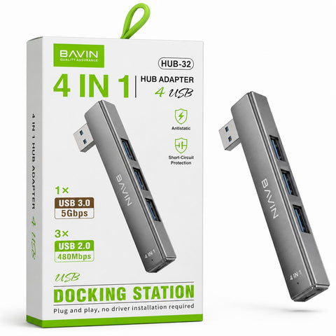 Wholesale-Bavin HUB32 USB 4-in-1 Hub Adapter-USB Adapter-Electro Vision Inc
